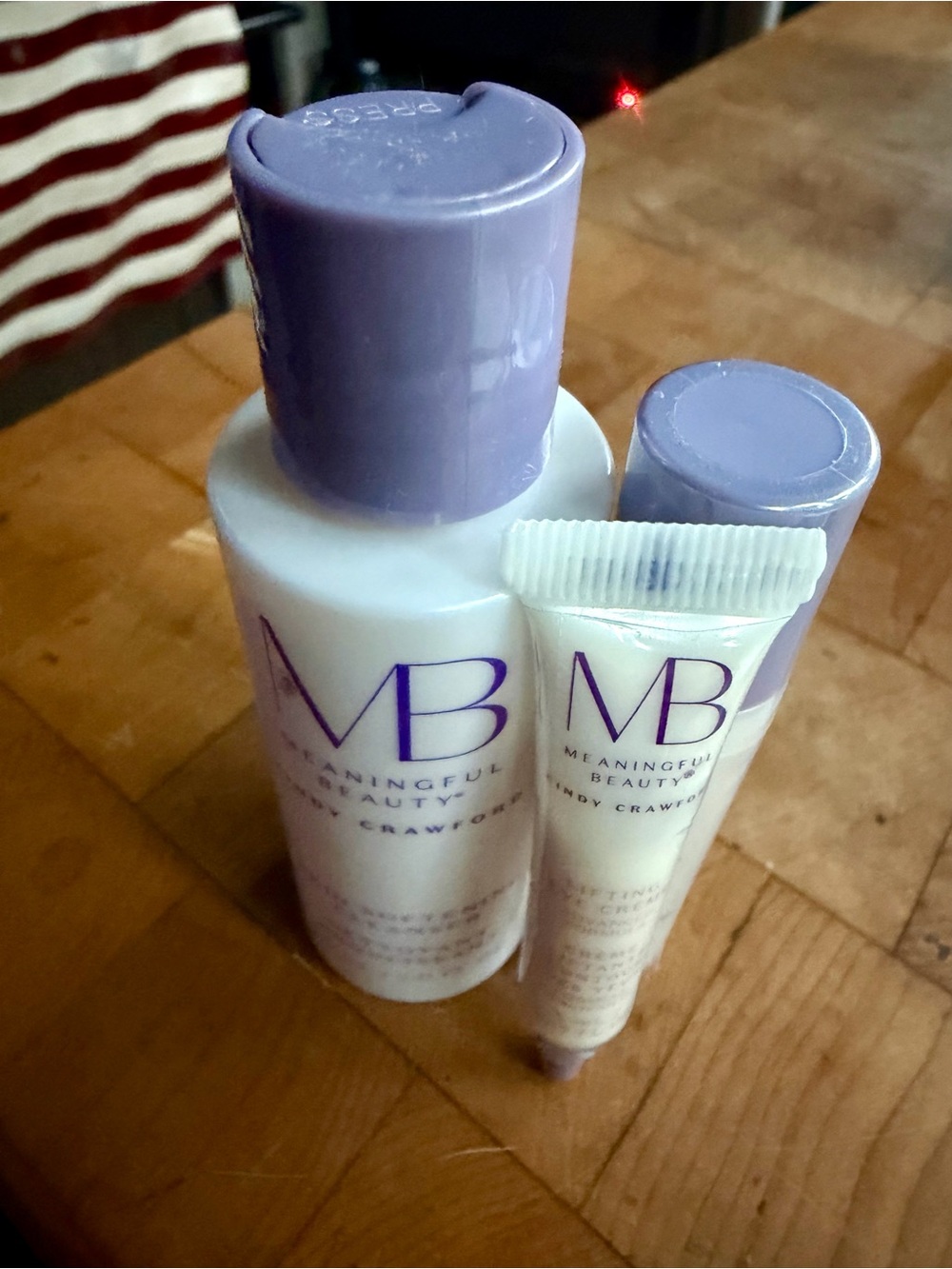 Meaningful Beauty Travel Skincare Trio in Lavender and White